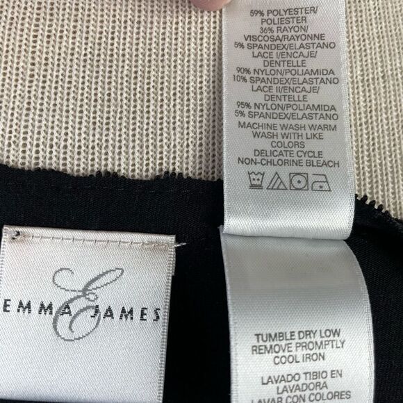 NWT Emma James Womens Black Lace Tank Top Size M - Picture 6 of 6